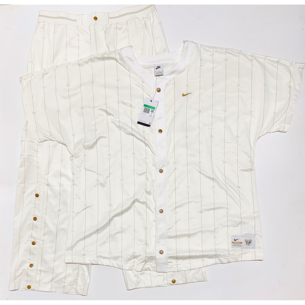 Nike SWDC Serena Williams Baseball Jersey Tearaway Pants Set Sail Gold XL NEW
